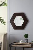 ZUN 18.5" x 18.5" Hexagon Mirror with Solid Wood Frame, Wall Decor for Living Room Bathroom Hallway, W2078133975