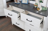 ZUN White Color Nightstand Bedroom 1pc Nightstand Solid wood Black Appliance Pull 2-Drawers bedside B011P165673