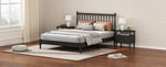 ZUN King Size Wood Platform Bed with Gourd Shaped Headboard,Antique Black WF315642AAB