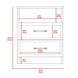 ZUN Brookeline 2-Drawer 1-Shelf Rectangle Nightstand White B06280585