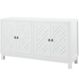 ZUN TREXM Large Storage Space Sideboard, 4 Door Buffet Cabinet with Pull Ring Handles for Living Room, WF304838AAK
