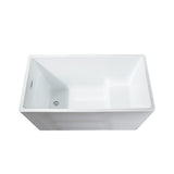 ZUN Freestanding Acrylic Flatbottom Soaking Tub Bathtub in White W153367530