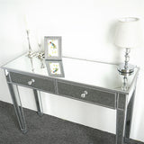 ZUN Mirrored Makeup Table Desk Vanity for Women with 2 Drawers 03176601