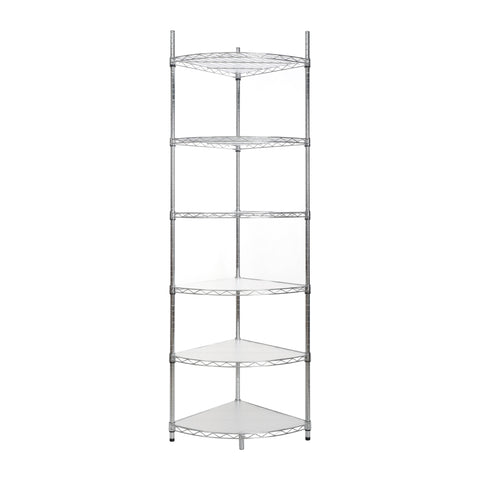 ZUN 6 Tier Shelf Corner Wire Shelf Rack Adjustable Metal Heavy Duty Free Standing Corner Storage Display W155065918