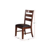 ZUN Sara Ladder Back Dining Side Chairs in Brown, Set of 2 SR011283