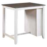 ZUN Transitional Design White and Gray Finish 3-piece Pack Counter Height Set Table w Display Shelf USB B01166428