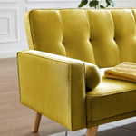 ZUN Mid-Century Beige Linen Fabric Chesterfield Sofa Couch, Modern Love Seats Sofa Furniture, W2272139378