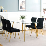 ZUN Modern Black teddy wool dining chair, upholstered chair with fabric accent side chair with W210127518