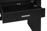 ZUN Vanity Desk with Mirror & Stool, Black Makeup Table with Storage Shelves & Drawer, Vanity Set for W68858690