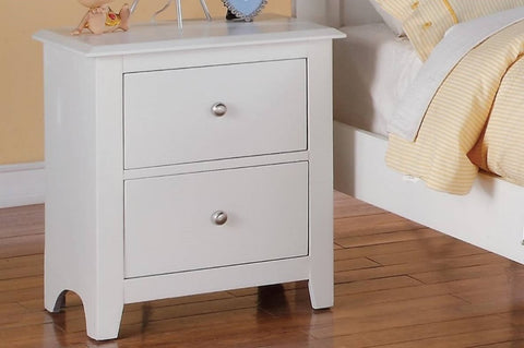 ZUN Bedroom Bed Side Table 1x Nightstand White Color Wooden 2 Drawers Table Nightstands B011133627