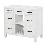 ZUN 36''Bathroom Vanity without Sink,Modern Bathroom Storage Cabinet with 2 Drawers and 2 Cabinets,Solid WF316255AAK