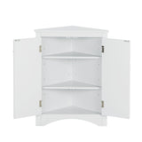 ZUN White Triangle Bathroom Storage Cabinet with Adjustable Shelves, Freestanding Floor Cabinet for Home 92220652
