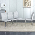 ZUN Four light gray dining chairs. A medieval modern chair made of PU material with soft cushions and W1151135519