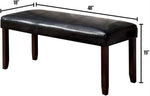 ZUN 1pc Bench Only Dark Cherry And Espresso Padded Leatherette Upholstered Seat Solid wood Kitchen B01182196