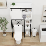 ZUN Over The Toilet Storage Cabinet, Bathroom Over Toilet with Sliding Barn Door,Adjustable W282138090