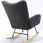 ZUN [Same as W137294655] Rocking Chair with Pocket, Soft Teddy Fabric Rocking Chair for Nursery, Comfy W1372115143