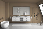ZUN 84in. W x 48in. H Metal Framed Bathroom for Wall, X Inch Rectangle, Bathroom Vanity W1272112585