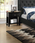 ZUN Modern Bedroom Nightstand Black Color Wooden 1 Drawers And Shelf Bed Side Table Plywood HSESF00F4359