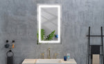 ZUN LED Bathroom Mirror32 "x 24 " with Front and Backlight, Large Dimmable Wall Mirrors with Anti-Fog, W928125301