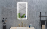 ZUN LED Bathroom Mirror32 "x 24 " with Front and Backlight, Large Dimmable Wall Mirrors with Anti-Fog, W928125301