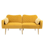 ZUN COOLMORE Couches for Living Room 65 inch, Mid Century Modern Velvet Love Seats Sofa with 2 Bolster W153967007