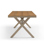 ZUN 70.87inch Rectangular Dining Table with X-shape Aluminum Table Leg/Metal Base, Teak W1209107730