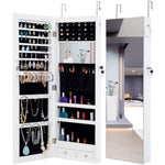 ZUN Fashion Simple Jewelry Storage Mirror Cabinet With LED Lights Can Be Hung On The Door Or Wall W40718046
