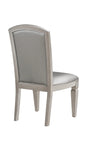 ZUN Luxury Formal Glam 2pc Set Dining Side Chair Silver Finish Sparkling Embellishments Surround B011130713