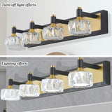 ZUN LED 4-Light Modern Crystal Bathroom Vanity Light Over Mirror Bath Wall Lighting Fixtures W1340110605