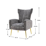 ZUN COOLMORE Accent Chair ,leisure single chair with Rose Golden feet W153968054