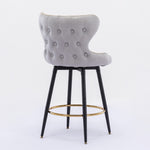 ZUN Counter Height 25" Modern Leathaire Fabric bar chairs,180&deg; Swivel Bar Stool Chair for Kitchen,Tufted 55431619