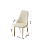 ZUN Dining Chair with PU Leather White strong metal legs one piece W509123842