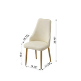 ZUN Dining Chair with PU Leather White strong metal legs one piece W509123842