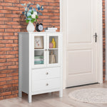 ZUN FCH Nordic Minimalist MDF Spray Paint Double Doors And Two Drawers Tv Side Cabinet Bathroom Cabinet 47303993