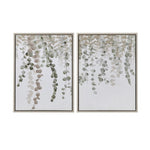 ZUN Eucalyptus 2-piece Framed Canvas Wall Decor Set B035129221