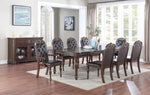 ZUN Formal 1pc Dining Table w 2x Leaves Only Brown Finish Antique Design Rubberwood Large Family Dining B011138667