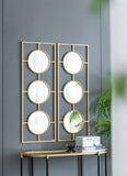 ZUN 3 Mirror Piece Wall Mirror in Gold Rectangular Frame, Home Wall Decor for Bedroom Living Room, W2078124320