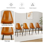 ZUN Modern simple golden brown dining chair plastic chair armless crystal chair Nordic creative makeup W1151P143525