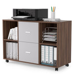 ZUN Mobile lateral filing cabinet with 2 drawers and 4 open storage cabinets, for home office, W87653924