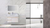 ZUN Montary 37"x 22" bathroom stone vanity top carrara jade engineered marble color with undermount W50934995