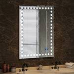 ZUN 36×28 Inch Led-Lit Bathroom Mirror, Wall Mounted Anti-Fog Memory Rectangular Vanity Mirror With W1820122118