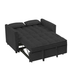 ZUN Black Velvet Loveseat Sofa Bed W58864110