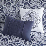 ZUN 7 Piece Flocking Comforter Set with Euro Shams and Throw Pillows B035128900