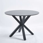 ZUN 42.1"BLACK Table Mid-century Dining Table for 4-6 people With Round Mdf Table Top, Pedestal Dining W234P143405
