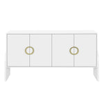 ZUN U_Style Four-Door Metal Handle Storage Cabinet, Suitable for Study, Living room, Adjustable Shelf WF317432AAK
