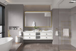 ZUN 84in. W x 48in. H Metal Framed Bathroom for Wall, X Inch Rectangle, Bathroom Vanity W1272112586