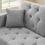 ZUN Multi-functional linen sofa bed-Grey 51267239