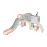 ZUN Kids Slide Playset Structure 9 in 1, Freestanding Spaceship Set with Slide, Arch Tunnel, Ring Toss, PP319755AAH