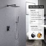 ZUN Shower System Shower Faucet Combo Set Wall Mounted with 10" Rainfall Shower Head and handheld shower L-8002B