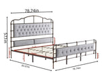 ZUN King size High Boad Metal bed with soft head and tail, no spring, easy to assemble, no noise W1708127643